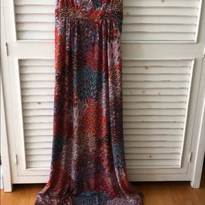 Red, Blue, Pink & White Maxi Sundress Women’s Size M